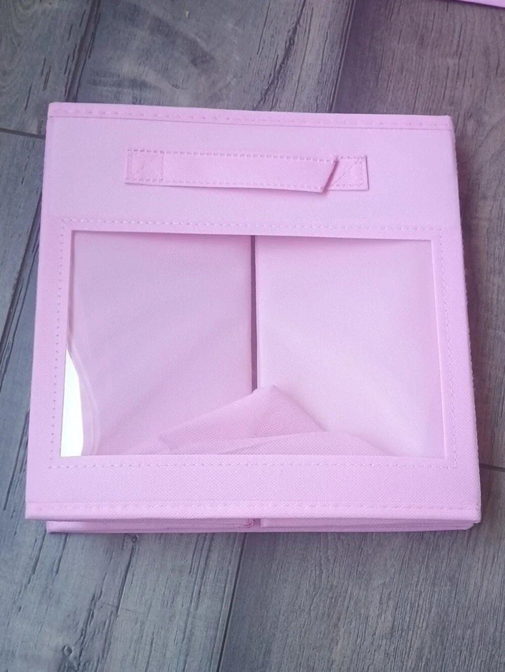 Pink Fabric Storage Bin Foldable  (Set Of 10)